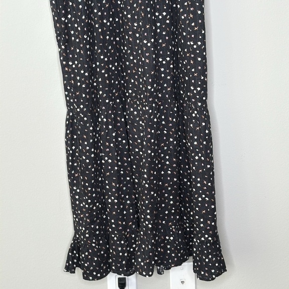 Universal Thread Cotton Ruffle Sleeveless Maxi Dress in Black Floral Size Large - Picture 8 of 9
